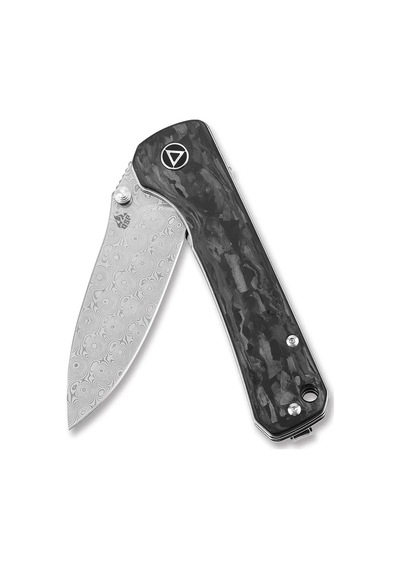 Qsp Kamp Hawk Parçalanmış Karbon Fiber Sap Liner Lock Lamine Damascus Çelik Qs131-e Kum