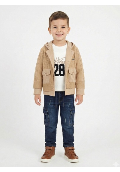 Xo Kids Erkek Çocuk 3lü Alt Üst Takım 2-5 Yaş 12202 Kahverengi