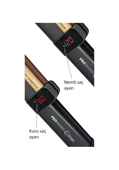 Khs-2081 Nemli Ve Kuru Fonksiyonlu Dijital Göstergeli Bldc Motor Fön Çekme Ve Saç Düzleştirici