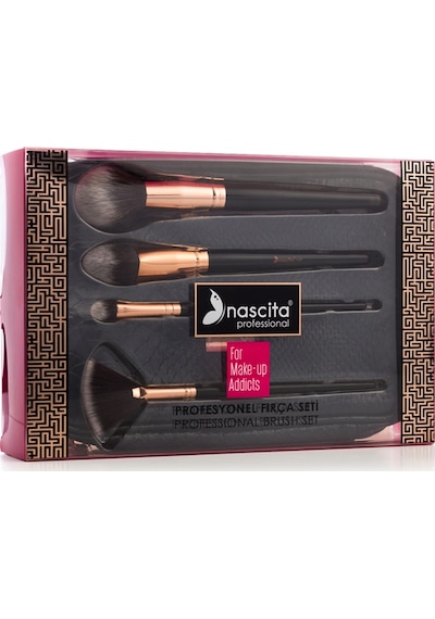 Nascita Make Up Addict 4'lü Profesyonel Fırça Seti Çantalı