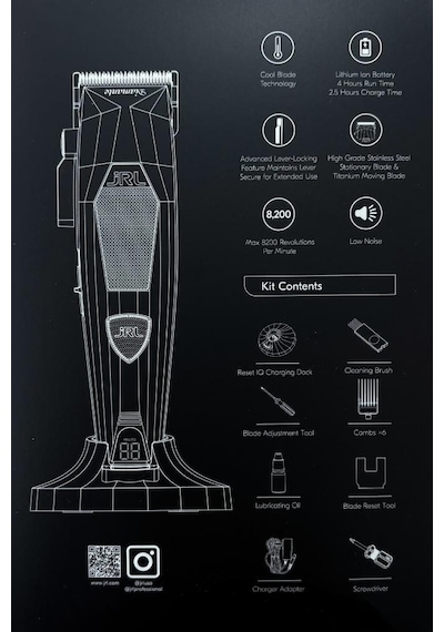 Jrl Diamante Standlı Ve Göstergeli Saç Kesim Makinesi 8200 Rpm Turuncu
