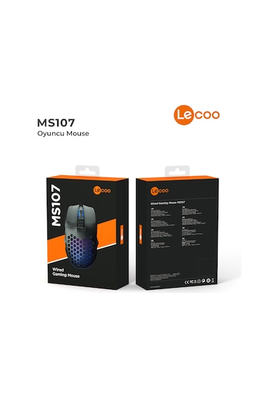 Lecoo MS107 Kablolu 3200DPI 7 Tuşlu RGB Gaming Optik Mouse