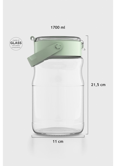 Renga Mono 1700 Ml Yeşil Kapaklı Cam Kavanoz 131072 Yeşil