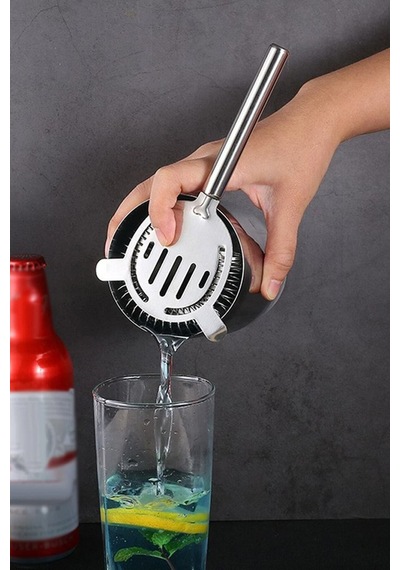 Uzun Sap Kokteyl Süzgeci Çelik Süzgeç Yaylı Pratik 17,5cm Ra126 Çelik Diğer