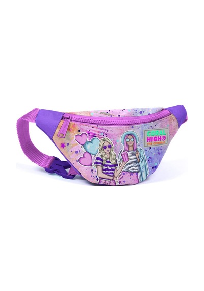 Coral High Kids Pembe Mor Fashion Girl Desenli Bel Çantası 11507 Lila