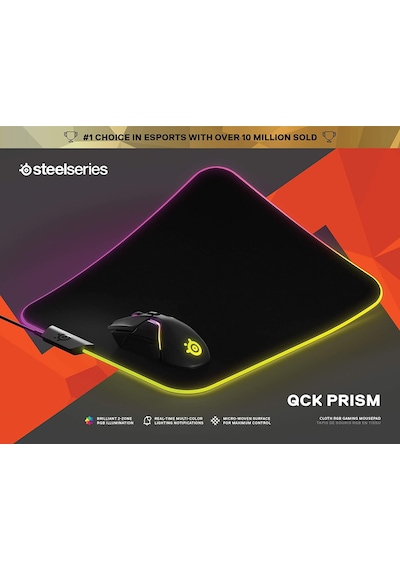 Steelseries Qck Prism Cloth (Kumaş) Medium Rgb Oyun Mousepad