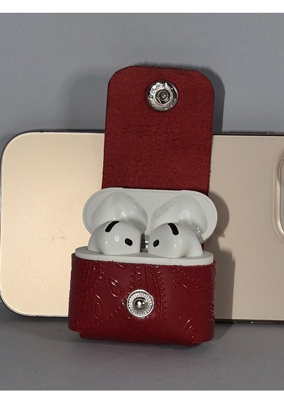 Gogo Hakiki Deri Apple Uyumlu Airpods 4.nesil Kılıf Kırmızı