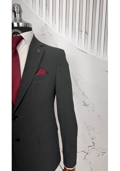Dupont Classics Dupont Slim Fit 6 Drop Mono Yaka Çift Yırtmaç Viskon 2 Li Takım Elbise Siyah Dupont Classics Dupont Slim Fit 6 Drop Mono Yaka Çift Yırtmaç Viskon 2 Li Takım Elbise Siyah