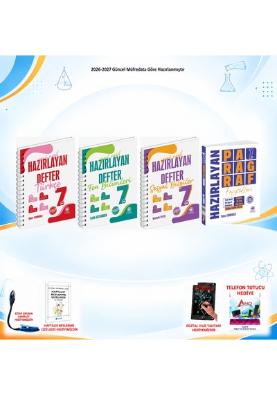Çanta Yayınları 2026-2027 7. Sınıf Tüm Dersler 4 Kitap Türkçe-fen-sos Defter/paragraf Set