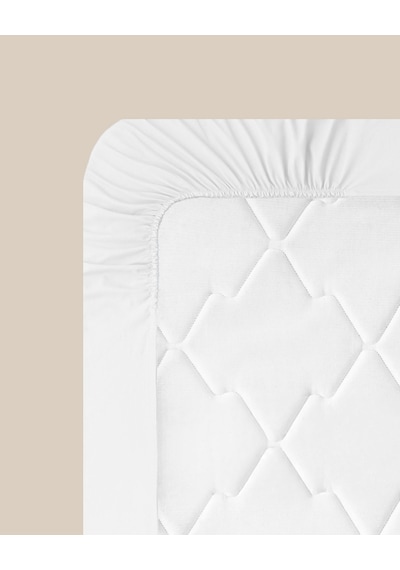 English Home Novella Premium Soft Cotton Tek Kişilik Plus Lastikli Çarşaf 120x200 Cm Beyaz Beyaz