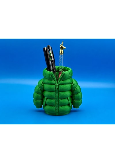 3d Baskı Şişme Mont Kalemlik - Masaüstü Organizer-yeşil Çok Renkli