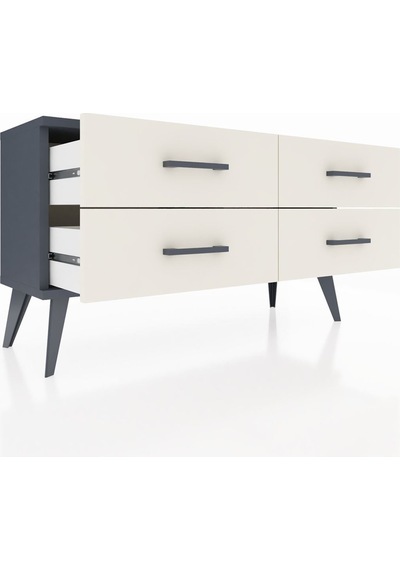 Arges Şifonyer 4 Raflı 88x30x48 Antrasit-antrasit/aytaşı Antrasit/aytaşı