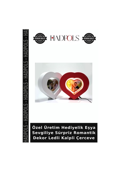 Özel Üretim Hediyelik Eşya Sevgiliye Sürpriz Romantik Dekor Ledli Kalpli Çerceve
