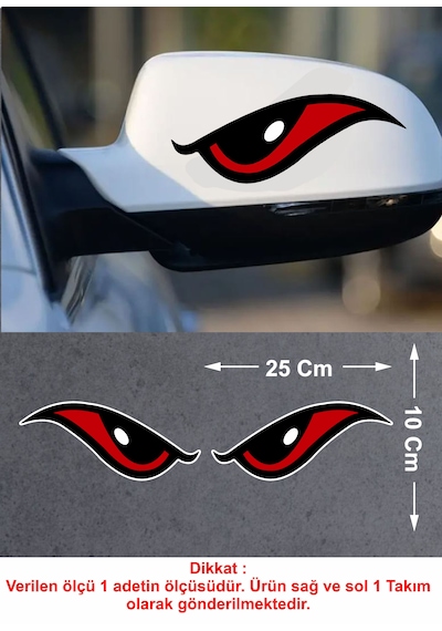 Korkutucu Gözler Sticker - Araba Oto Araç Motosiklet Sticker - 00086 25X10 Cm