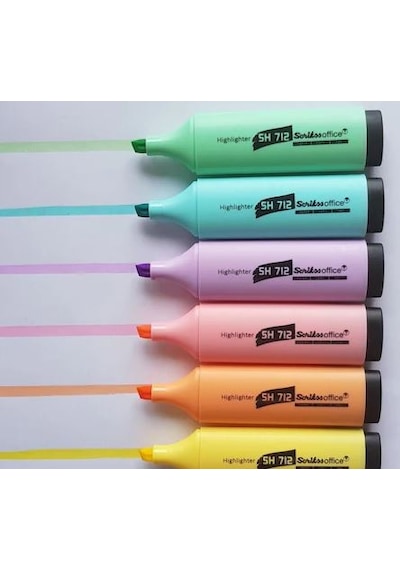 Scrikss Highlighter Pastel Renkler Fosforlu Kalem 6 Renk Set