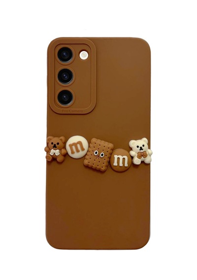 Samsung Uyumlu   Galaxy S23 Plus Kılıf 3d M Bear Kamera Korumalı Silikon Kapak