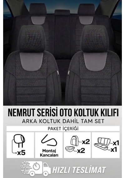 Lexroo Nemrut Serisi Lakost Kumaş Universal Oto Koltuk Kılıfı Tam