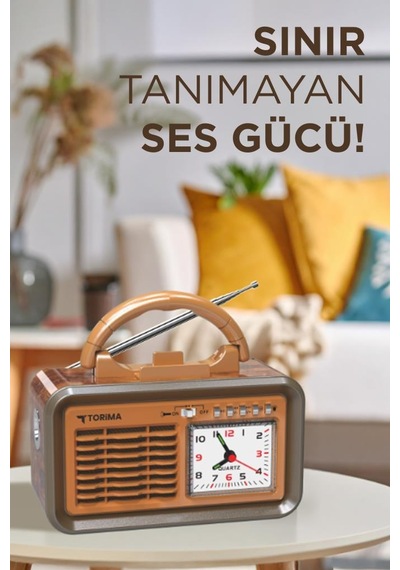 Torima D60 Ahşap Nostalji Radyo Kablosuz Bluetooth Hoparlör