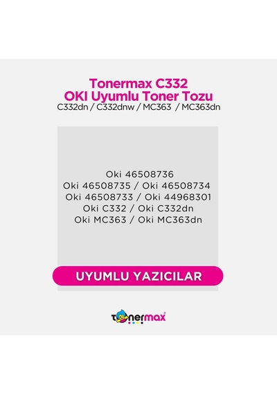 Uyumlu Tonermax Oki 46508735 Mavi Toner Tozu / C332 / Mc363