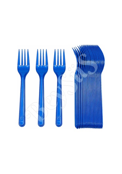 Parti Çatalı Lüks Plastik Lacivert 24 Adet