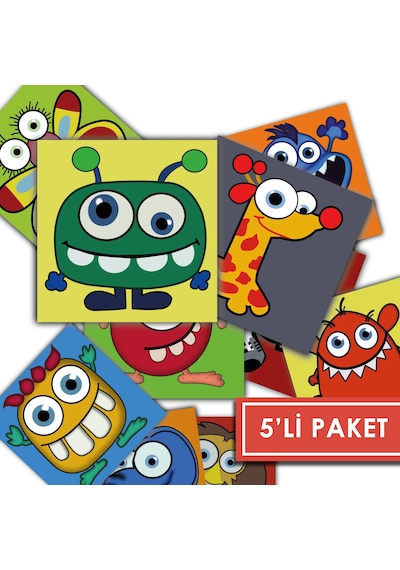 Kendinden Yapışkanlı Çocuk Desenli Pvc Karo 10x10 Cm 5 Li Paket