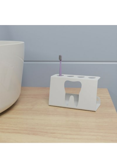 lyla concept Işıl Metal Diş Fırçalık Beyaz
