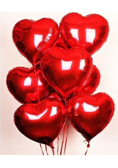 Kalp Folyo Balon 40 Cm 10 Adet Kalp Folyo Balon Seti Kalpli Balon