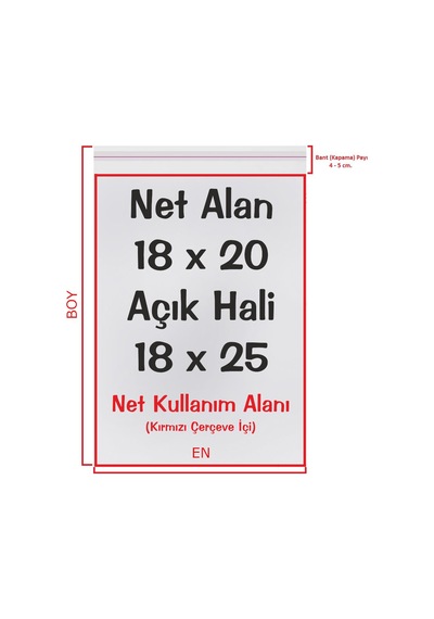 Şeffaf Bantlı Yapışkanlı Opp Jelatin Poşet 250'li 18 x 20 + 5 CM