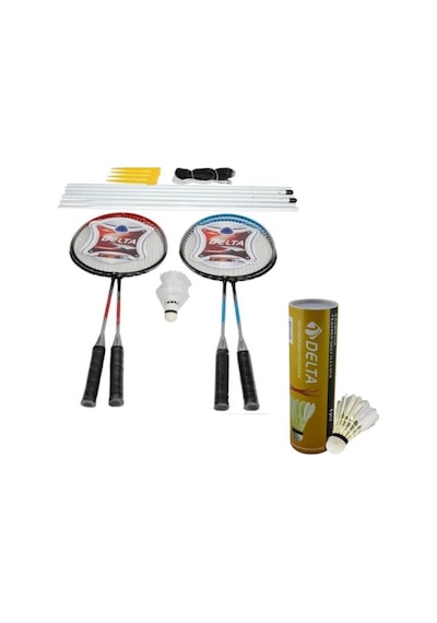Delta Badminton 4 Raketi File-Demiri 6 Kaz Tüyü & 3 Plastik Topu