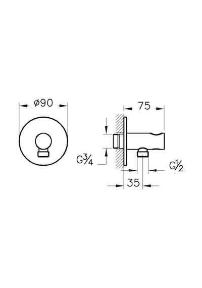 VitrA Origin Ankastre El Duşu Çıkışı Krom A42625 Krom