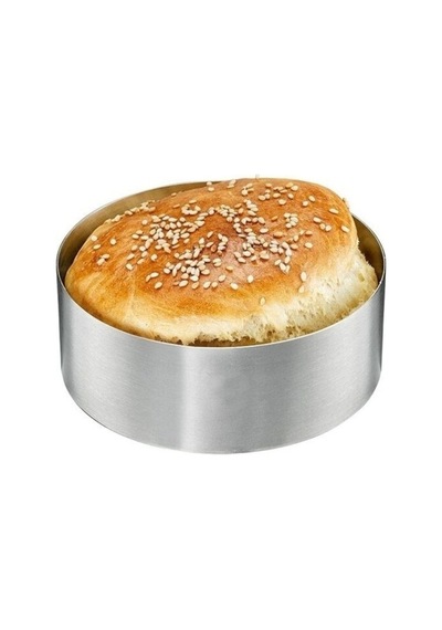 Hamburger Ekmek Pişirme Kalıbı Argon Çap10.5x3 Cm Paslanmaz Çelik Gri Diğer