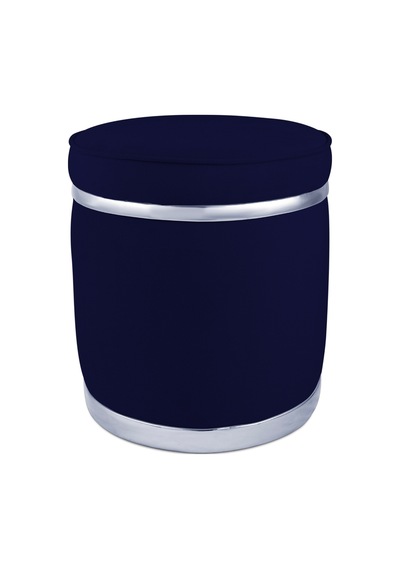 Zerafet Silver Kaplama Luxery Puf-mavi Babyface Kumaş Pofuduk Oturma Pufu&makyaj Pufu&bench