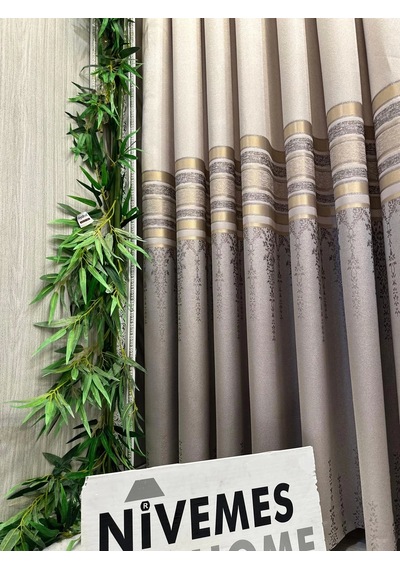 Nivemeshome Beyzade Ft614338 V-5202 Vizon 1/3 Sık Pileli Fon Perde Apm Vizon