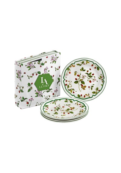 Lucky Art Blassom Bone 4 Lü Tabak Seti 20 Cm Lyhm 006 Çok Renkli