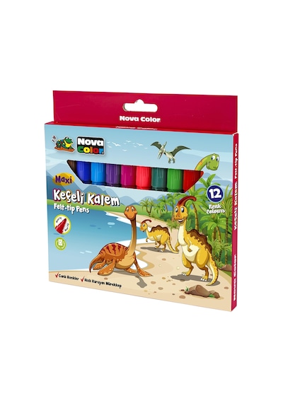 Nova Color Keçeli Kalem 12 Li Maxi Nc-873