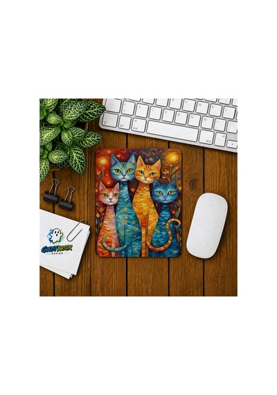 Kediler Baskılı Oyuncu Mousepad 0121