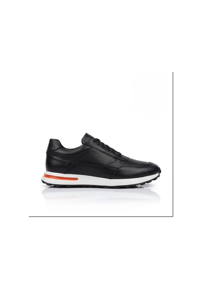 Crc Ayakkabı Premium %100 Hakiki Deri Hakiki Erkek Sneaker / Şık Ve Rahat Spor Ayakkabı Siyah 5