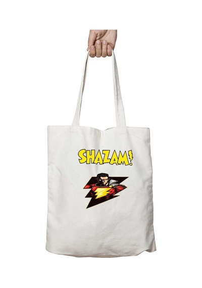 Art Hediye Shazam İki Tarafı Kalıcı Baskılı Yıkanabilir Çanta Çok Renkli