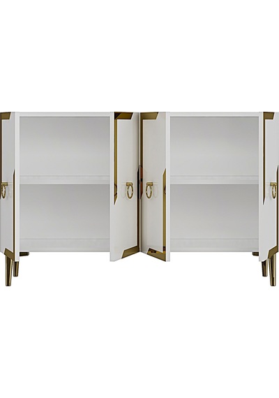 Ka1233bg Seza Konsol Ve Tv Sehpası Beyaz -gold 120cm Beyaz-gold