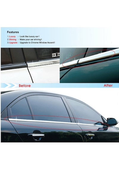 Hyundaı Santa Fe 2007-2012 Cam Çıtası Paslanmaz Çelik Krom 4 Prç