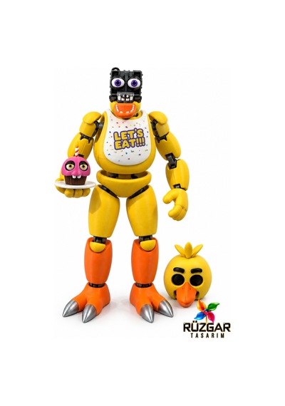 Fnaf Chica Five Nights At Freddy's Eklemli Dummy T13 Koleksiyon Figürü Endo Hediyeli