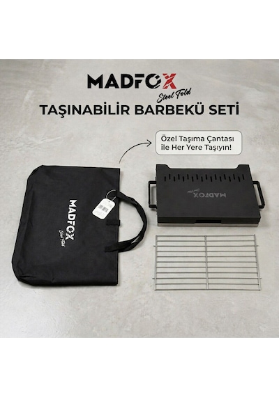 Madfox Steelfold Paslanmaz Çelik Katlanabilir Mangal Siyah