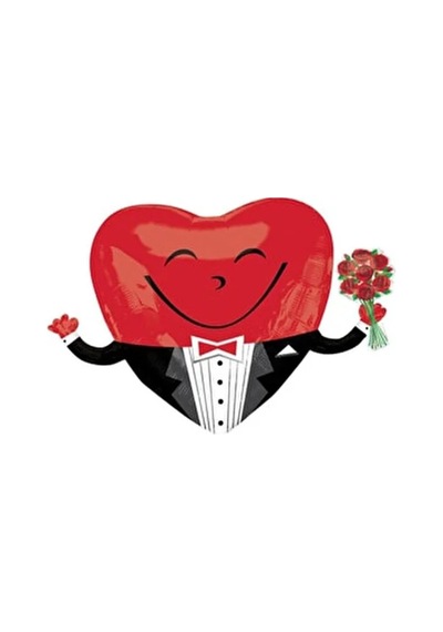 26" Folyo Balon Heart Man Kalp Kırmızı