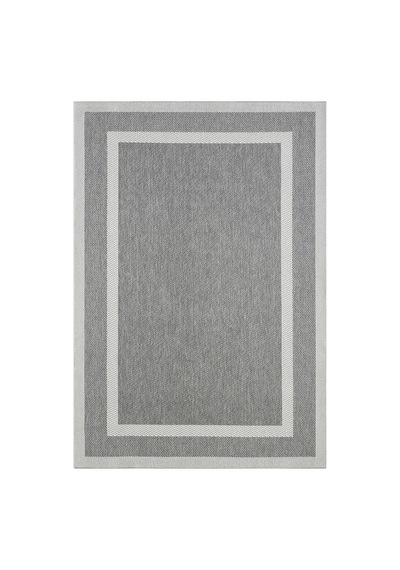 Sisal Prime Gri Krem Mavi İskandinav Yıkanabilir Bordürlü Halı Kilim Balkon Teras Koridor Halısı 1149