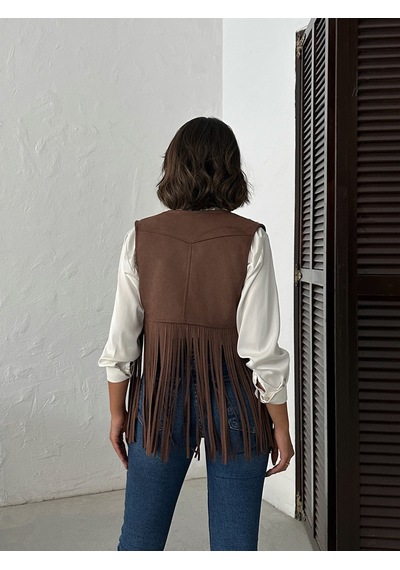 Verymoda Suni Kürk Mont Şık Ve Modern Kışlık Dış Giyim Vmf1806 Kahve