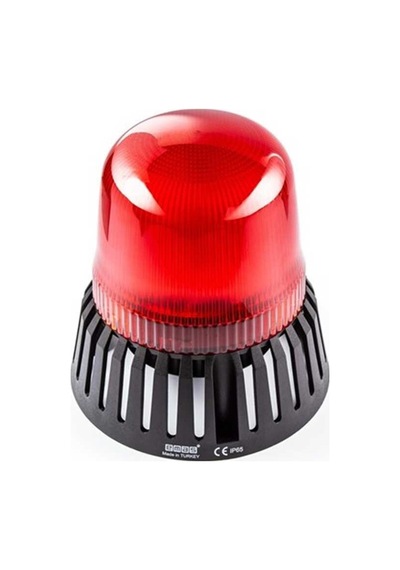 Emas It120r024z It Serisi Kırmızı 24v Ac/dc Buzzerlı Led Tepe Lambası 120mm