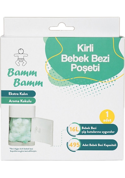 Bamm Bamm Kokulu Bebek Bezi Atık Poşeti 495 Bez Kapasiteli