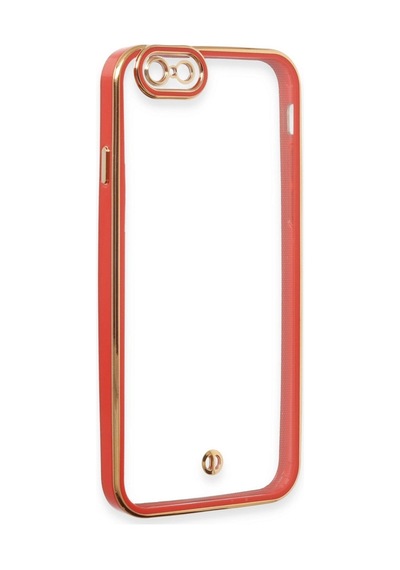 Apple Uyumlu  iPhone 6 Kılıf Liva Lens Silikon Kırmızı