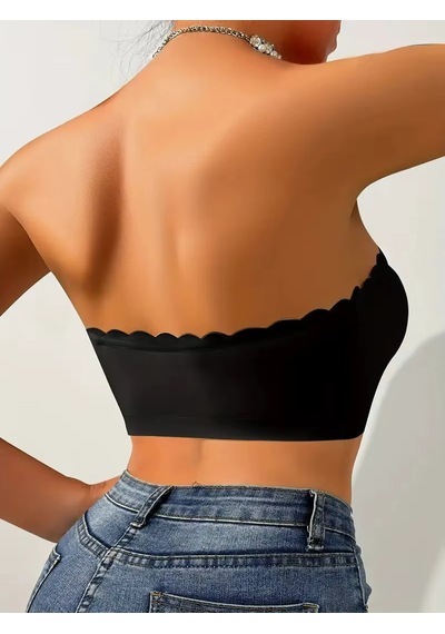 Ece's Design Açık Askısız Straplez Kırpılmış Seamless Dikişsiz Sütyen W1034 siyah