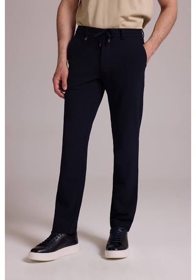 Erkek Lacivert Slim Fit Yan Cepli Jogger Pantolon